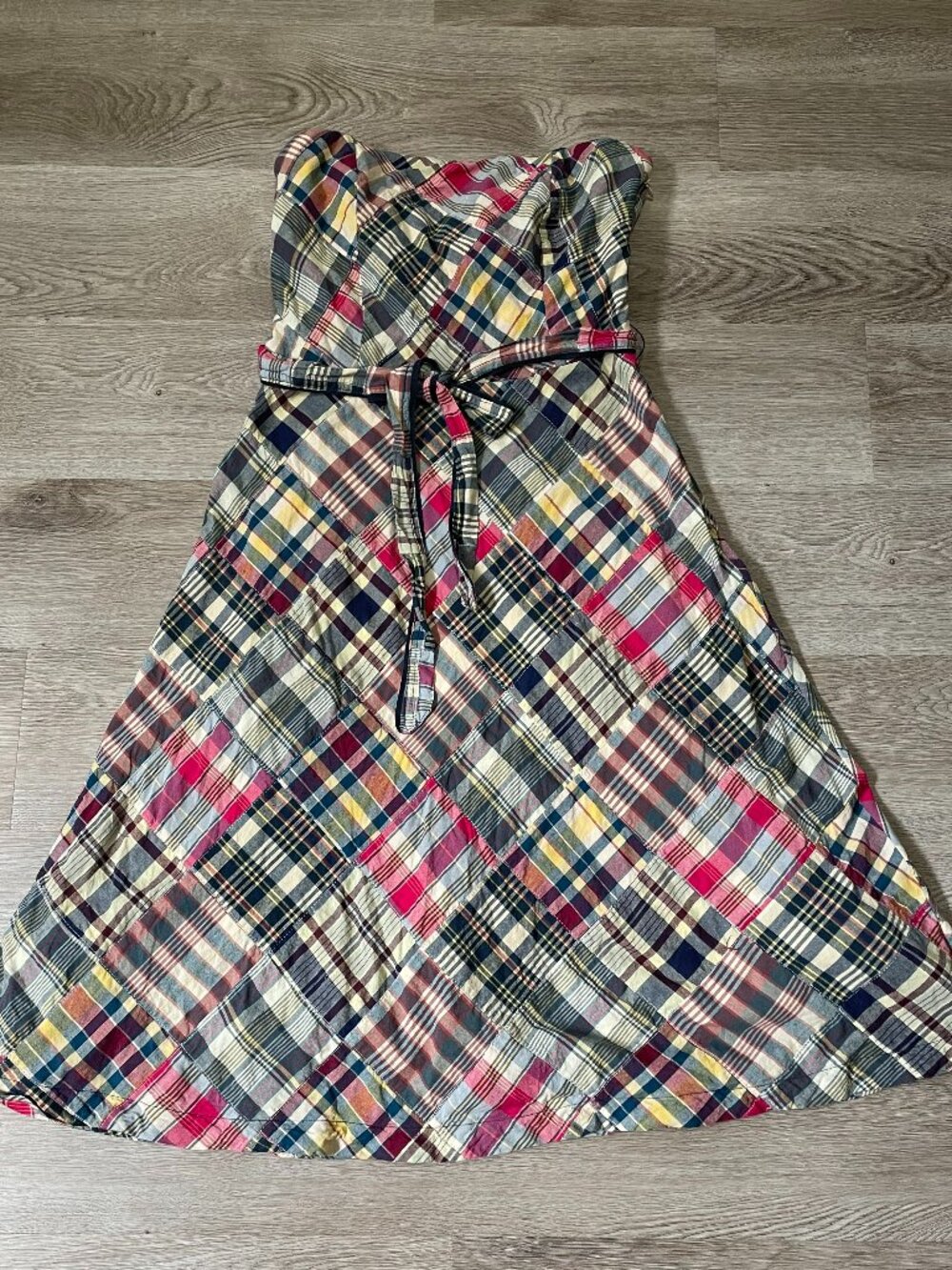 Patchwork Strapless Dress
